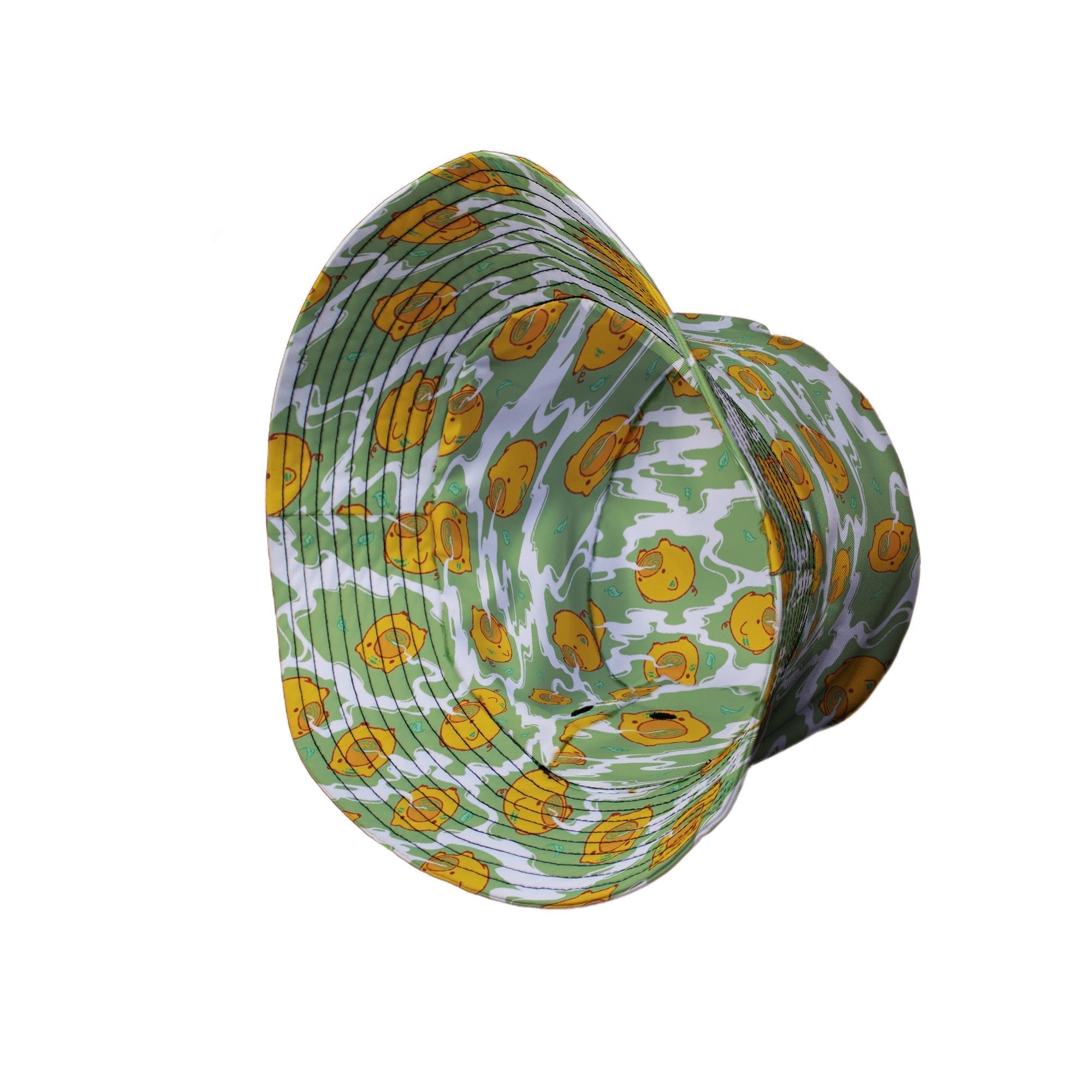 Kawaii Piglets Incense Green Bucket Hat - Anime - Design by Ardi Tong - lx - B