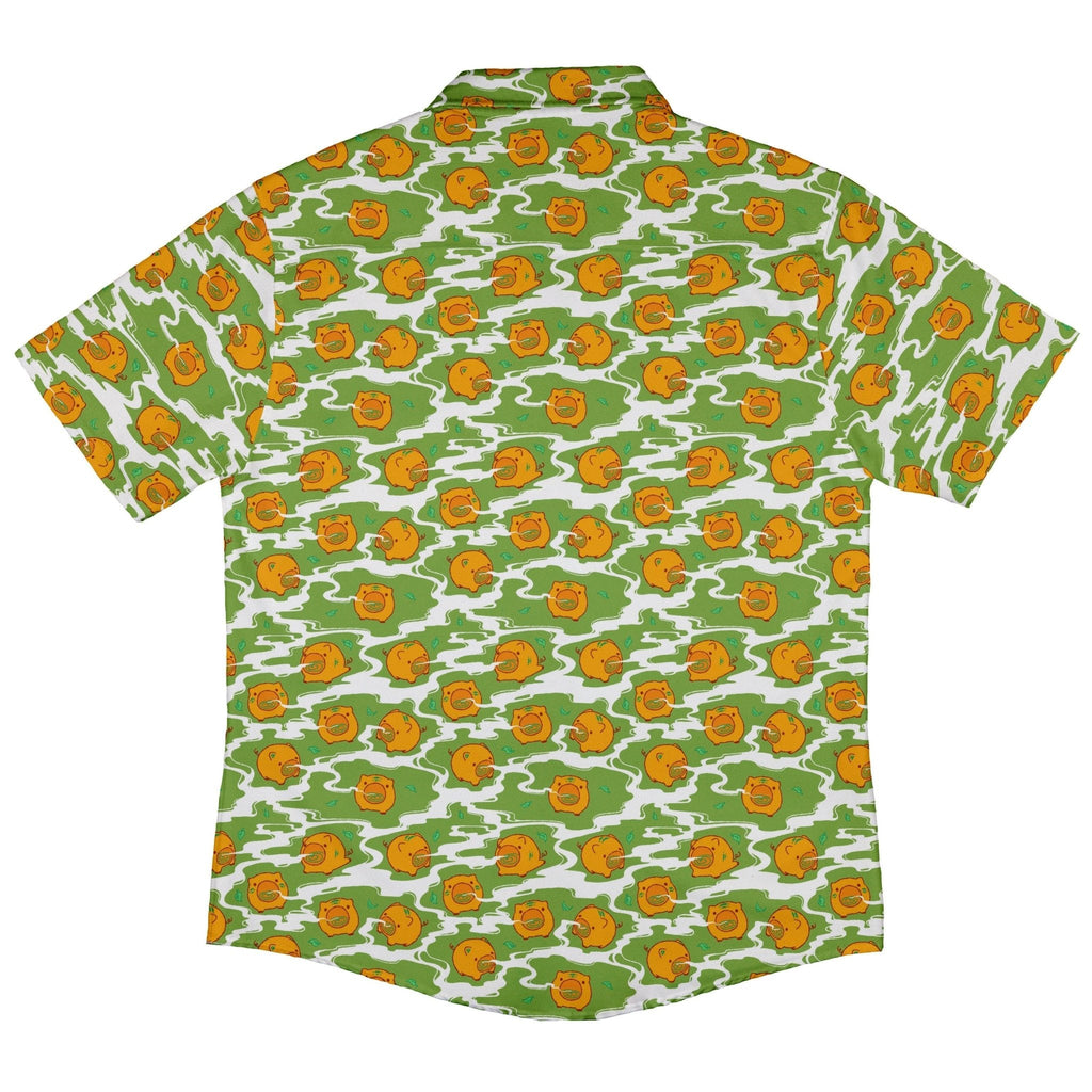 Kawaii Piglets Incense Green Button Up Shirt - adult sizing - Anime - Design by Ardi Tong