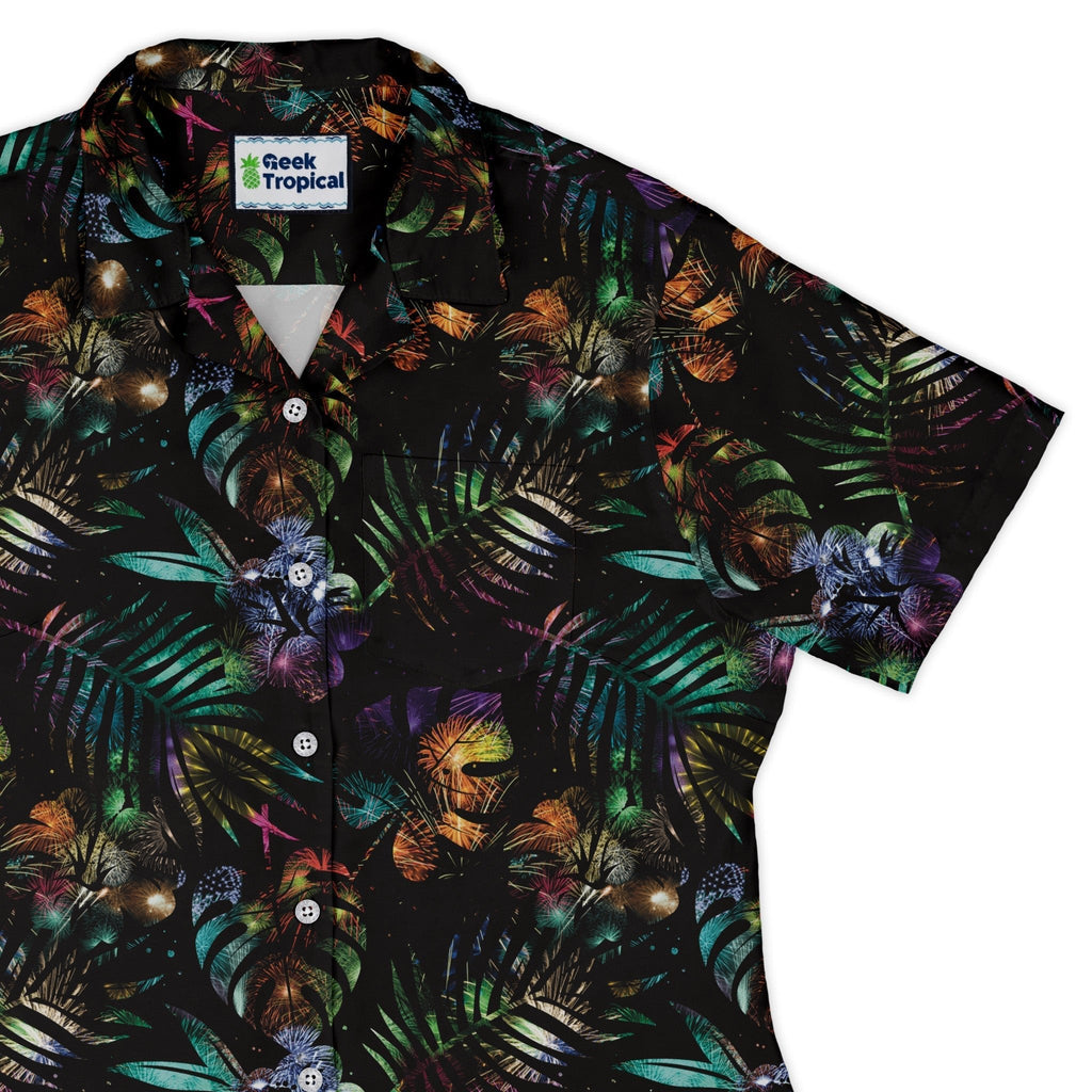 Knightly Fireworks Curvy Button Up Shirt Geek Nerd Designs by Nathan Fantasy Prints Q3