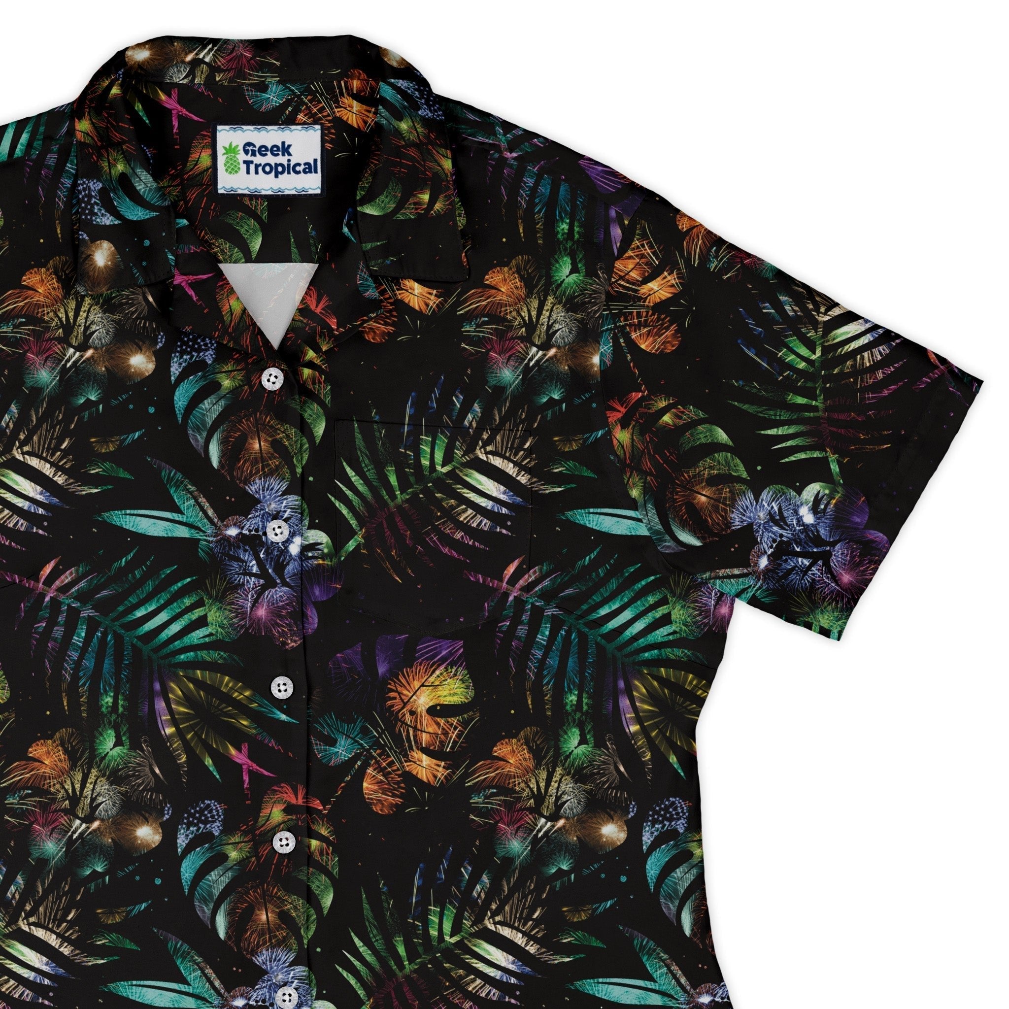 Knightly Fireworks Curvy Button Up Shirt Geek Nerd Designs by Nathan Fantasy Prints Q3