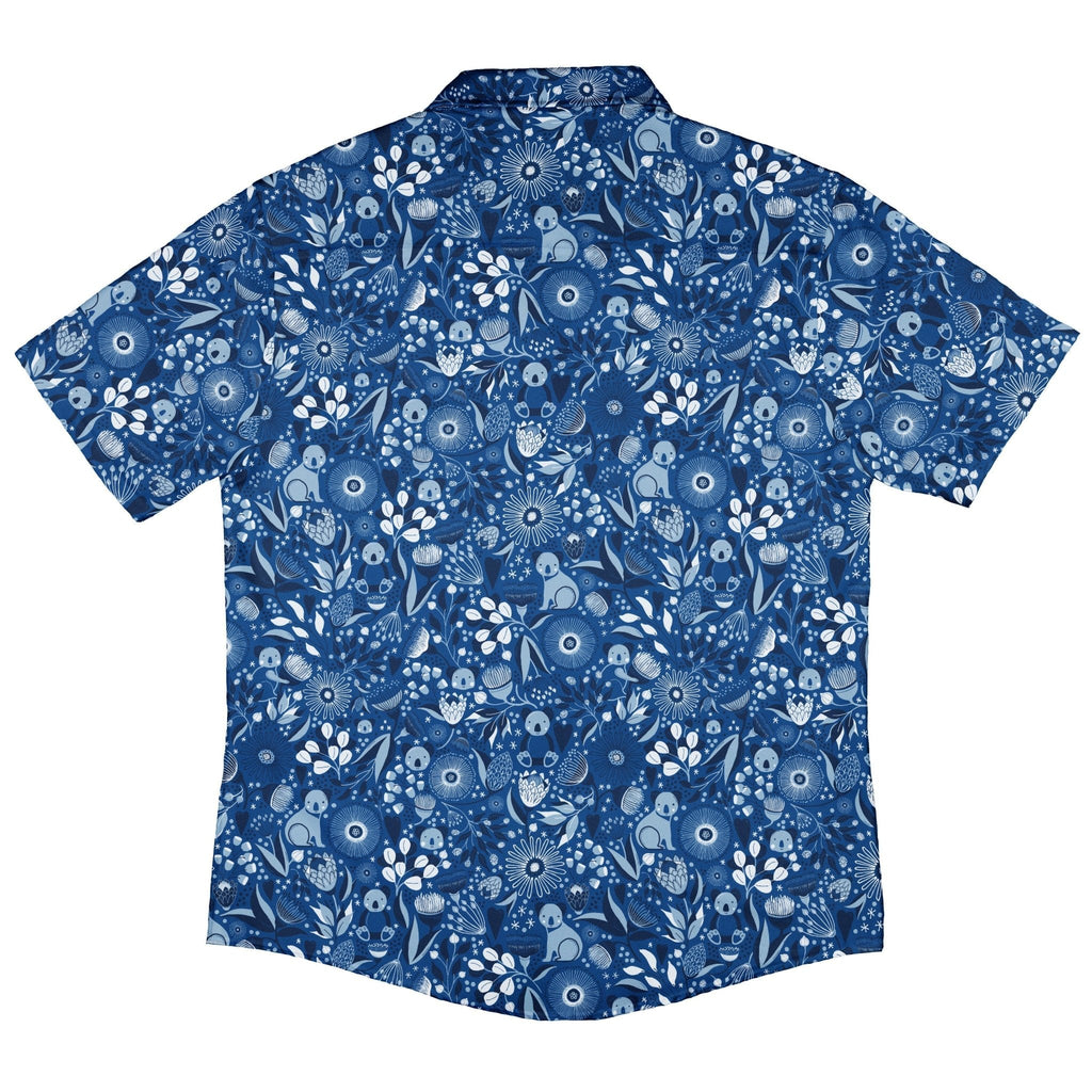 Koala Floral Button Up Shirt Geek Nerd adult sizing animal patterns botany print