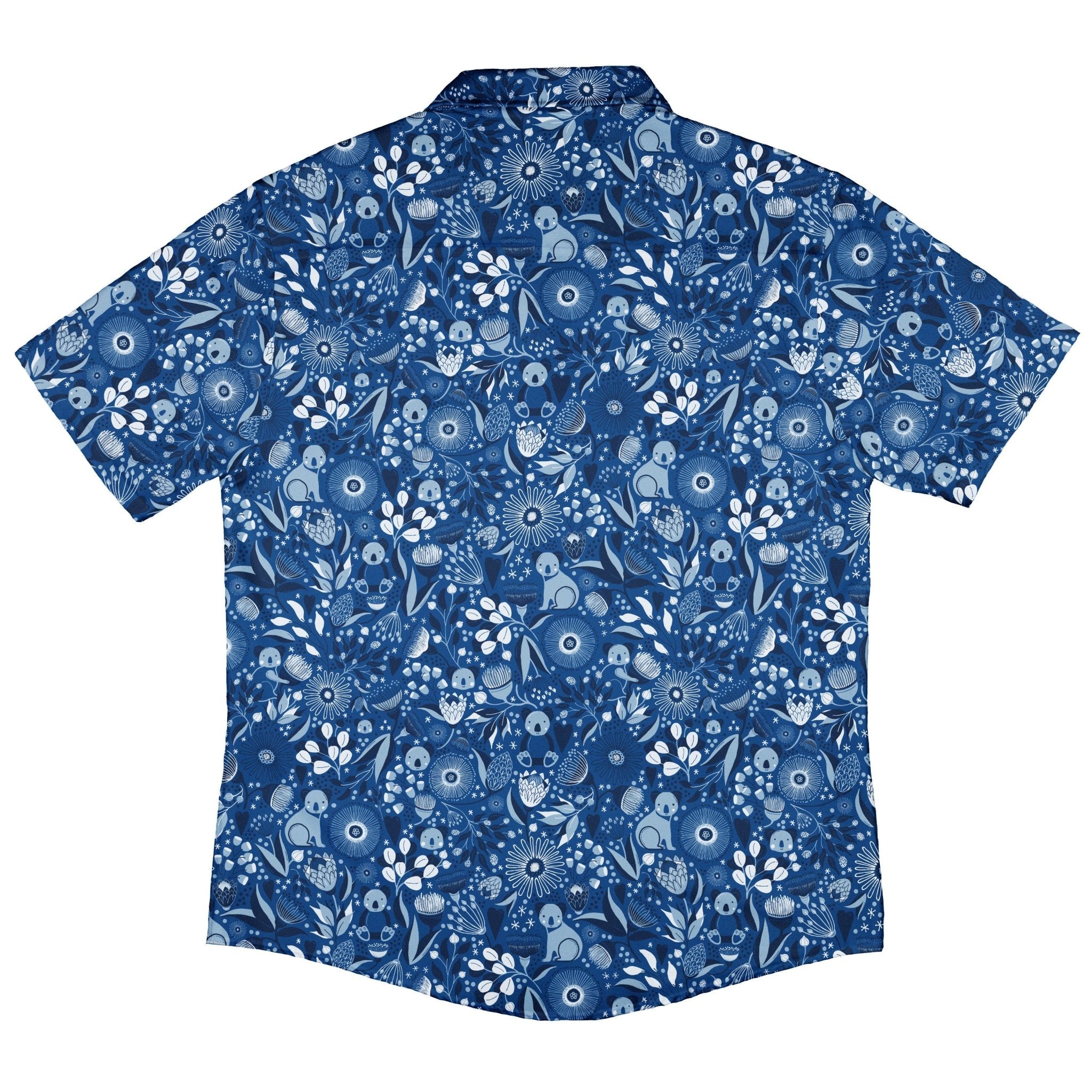 Koala Floral Button Up Shirt Geek Nerd adult sizing animal patterns botany print
