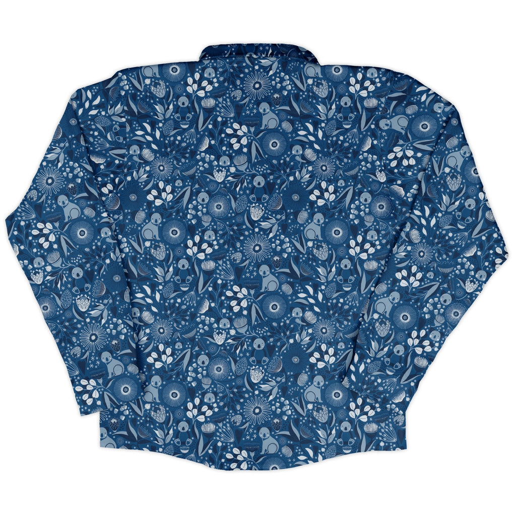 Koala Floral Long Sleeve Button Up Shirt Geek Nerd adult sizing animal patterns botany print
