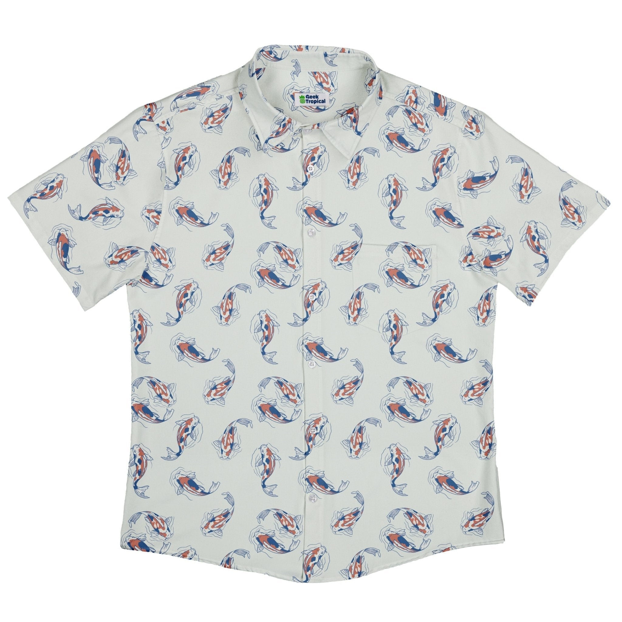 Koi Lake Button Up Shirt Geek Nerd 0925 adult sizing All Adult Button Up Shirts