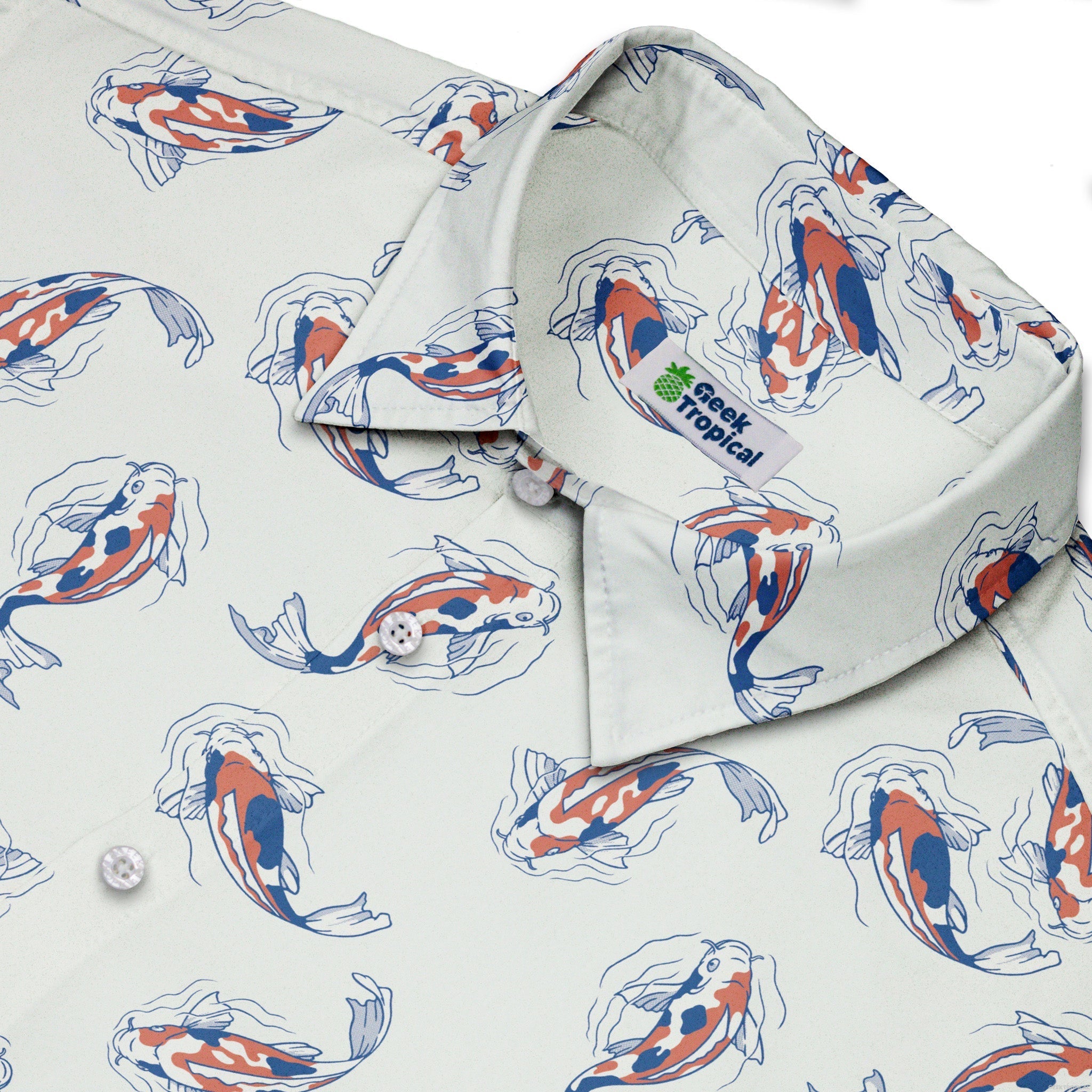 Koi Lake Button Up Shirt Geek Nerd 0925 adult sizing All Adult Button Up Shirts