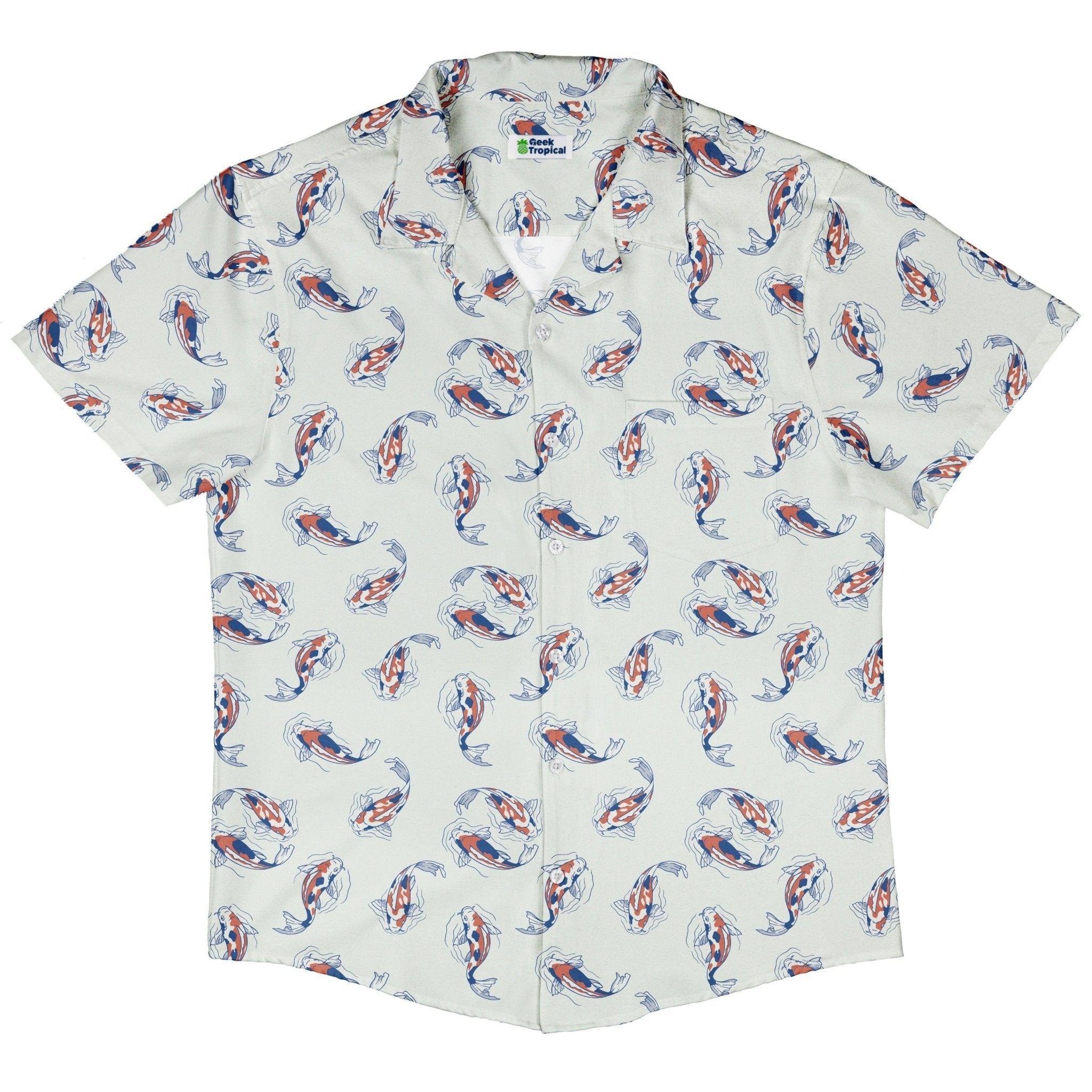 Koi Lake Button Up Shirt Geek Nerd 0925 adult sizing All Adult Button Up Shirts