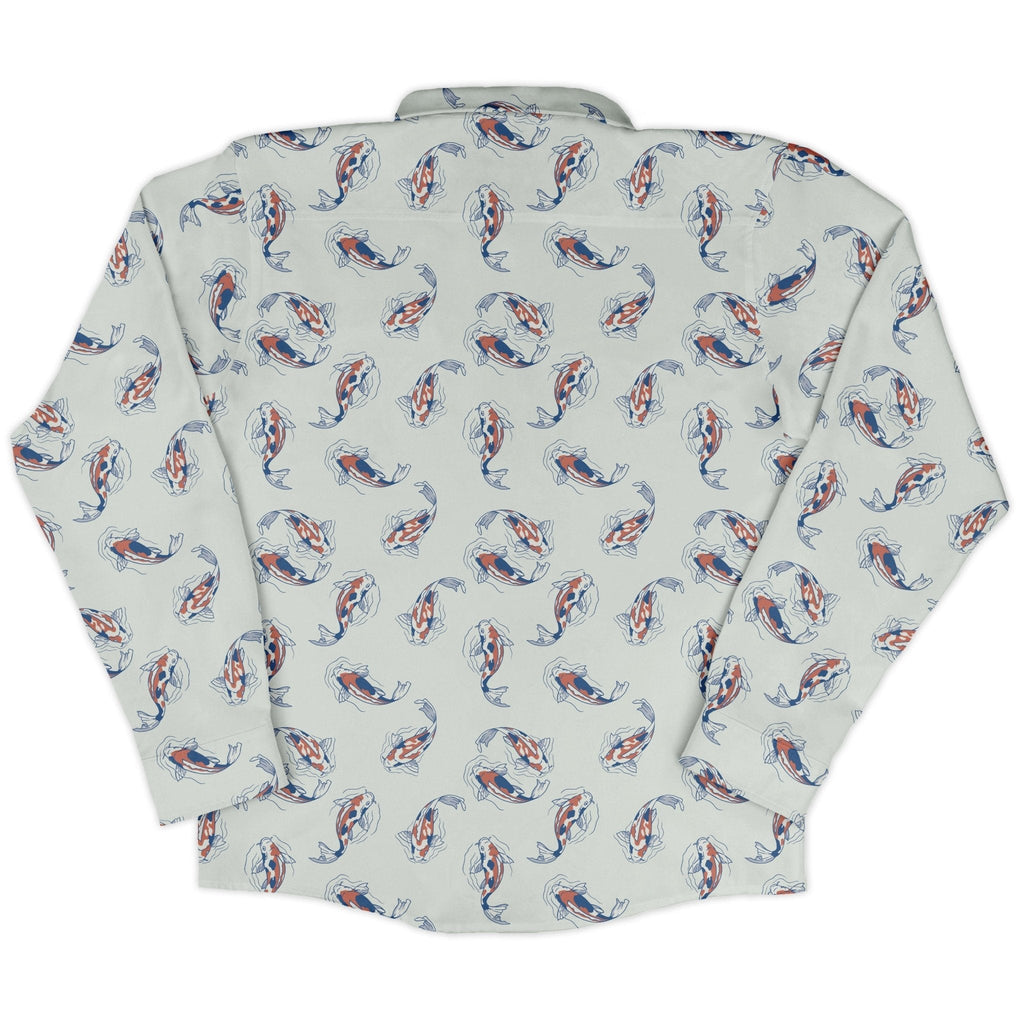 Koi Lake Long Sleeve Button Up Shirt Geek Nerd 0925 adult sizing All Adult Button Up Shirts
