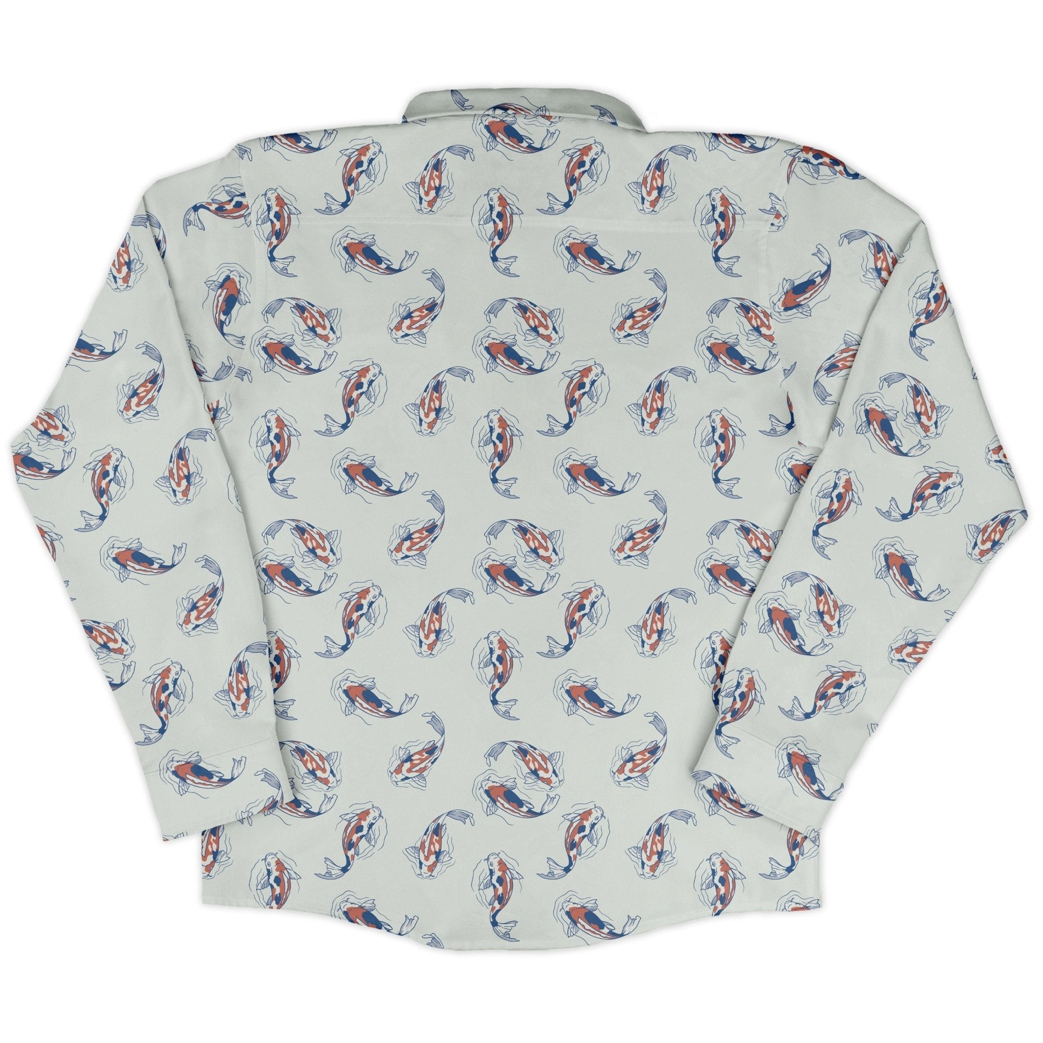 Koi Lake Long Sleeve Button Up Shirt Geek Nerd 0925 adult sizing All Adult Button Up Shirts