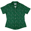 Leafy Green Dice Curvy Button Up Shirt Geek Nerd Botany Print Design by Heather Davenport dnd & rpg print
