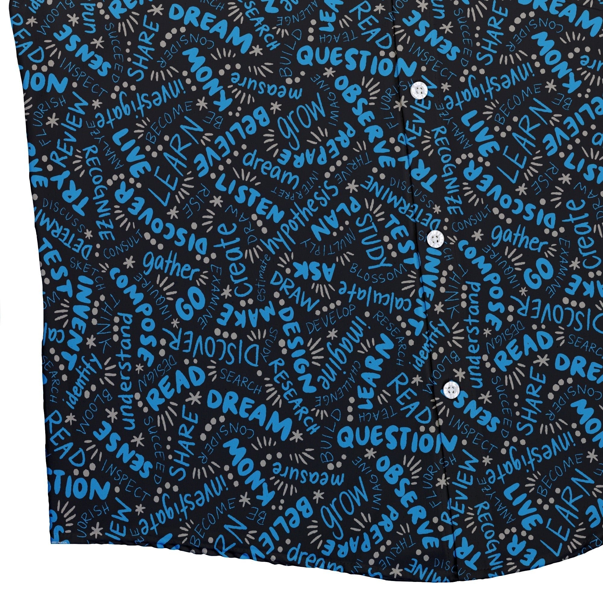 Learner Affirmations Button Up Shirt Geek Nerd adult sizing Design by Zirkus Design q225