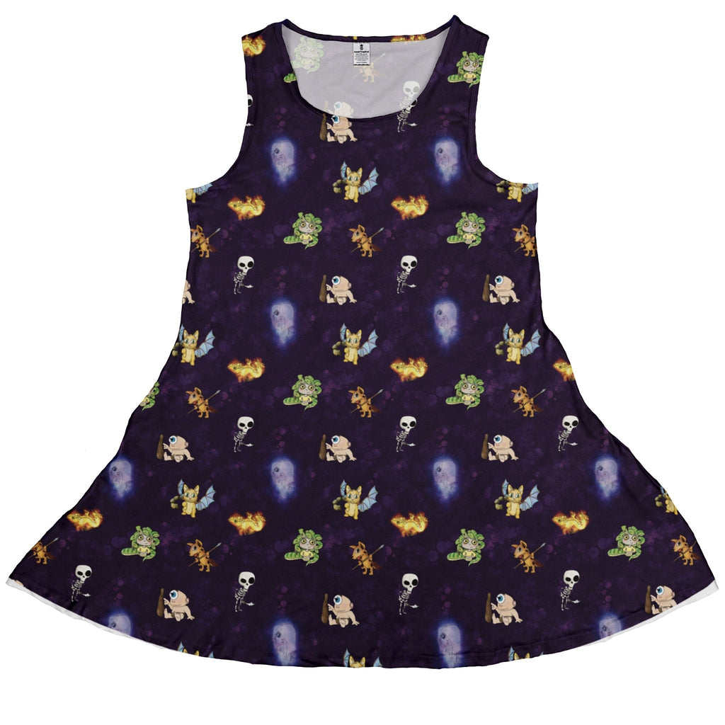 Little Monsters Dress Geek Nerd Designs by Nathan fantasy prints lx - C