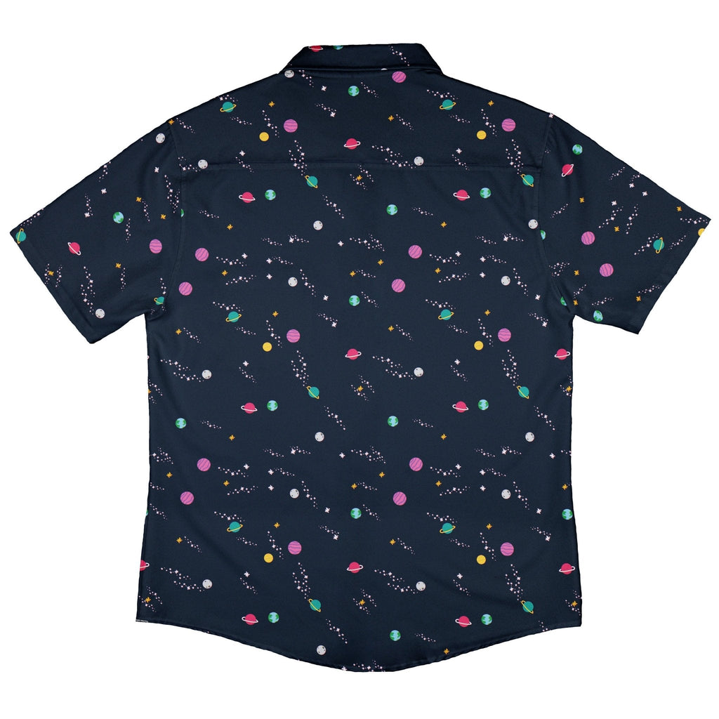Lost in Space Planets Button Up Shirt - adult sizing - Design by Tobe Fonseca - outer space & astronaut print