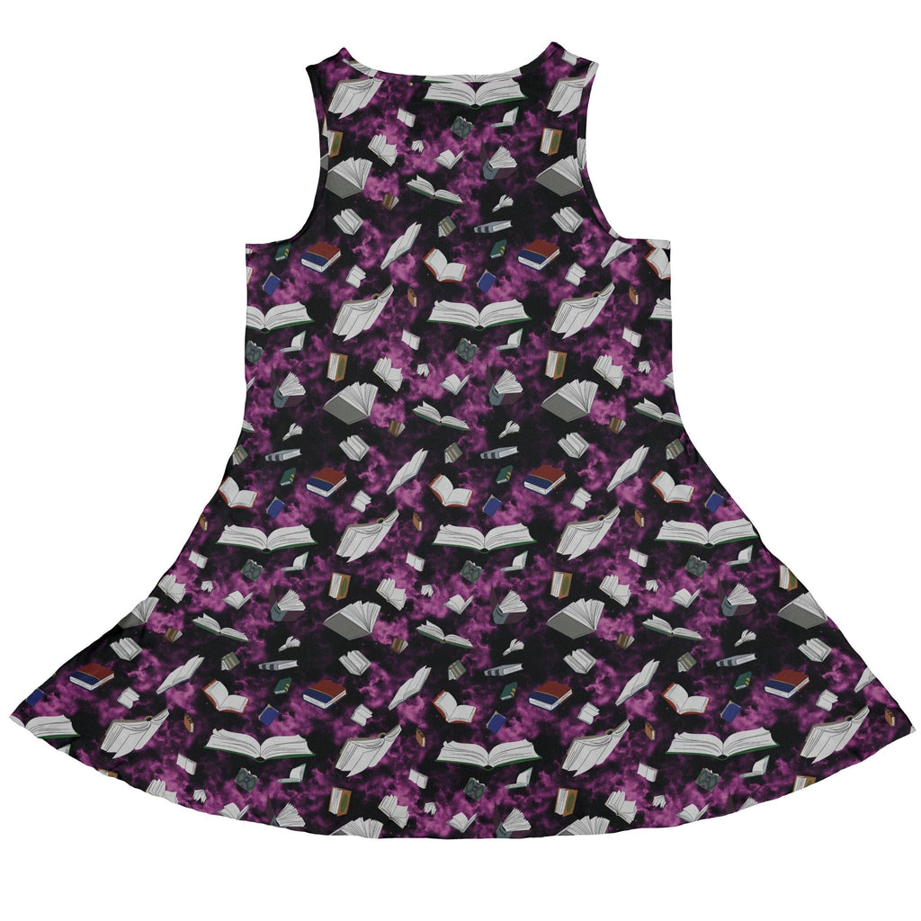 Magical Books Purple Dress Geek Nerd Book Prints Designs by Nathan lx - C