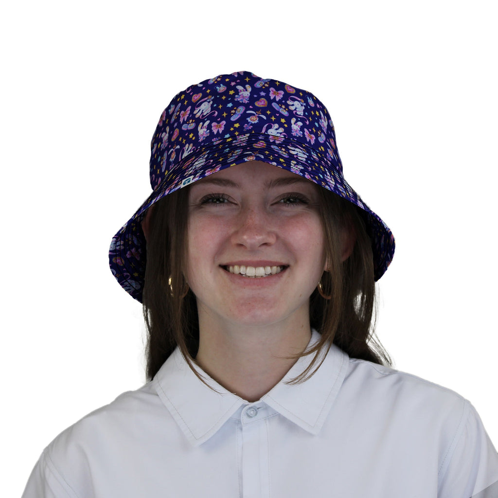 Magical Bunny Evolution Night Bucket Hat Geek Nerd animal patterns anime Design by Ardi Tong