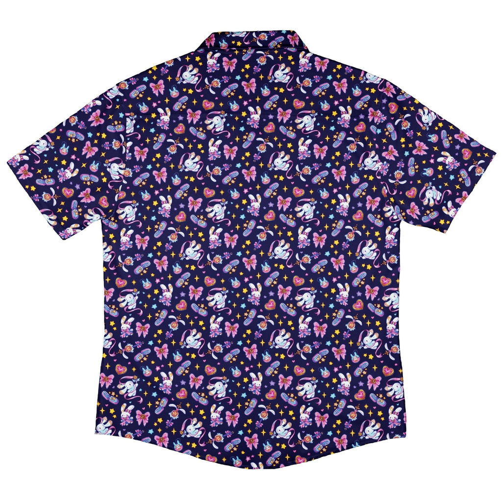 Magical Bunny Evolution Night Button Up Shirt Geek Nerd adult sizing animal patterns anime