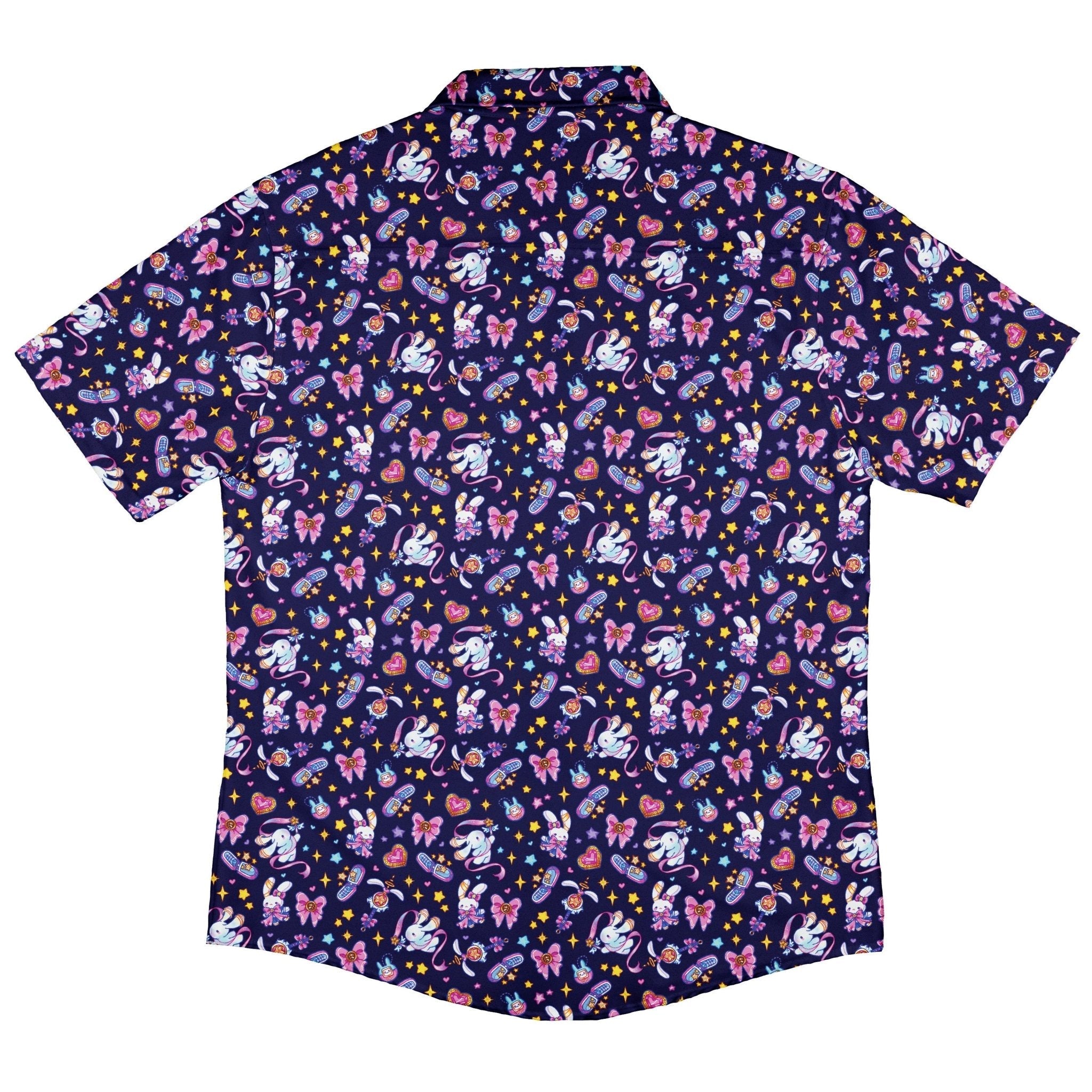 Magical Bunny Evolution Night Button Up Shirt Geek Nerd adult sizing animal patterns anime