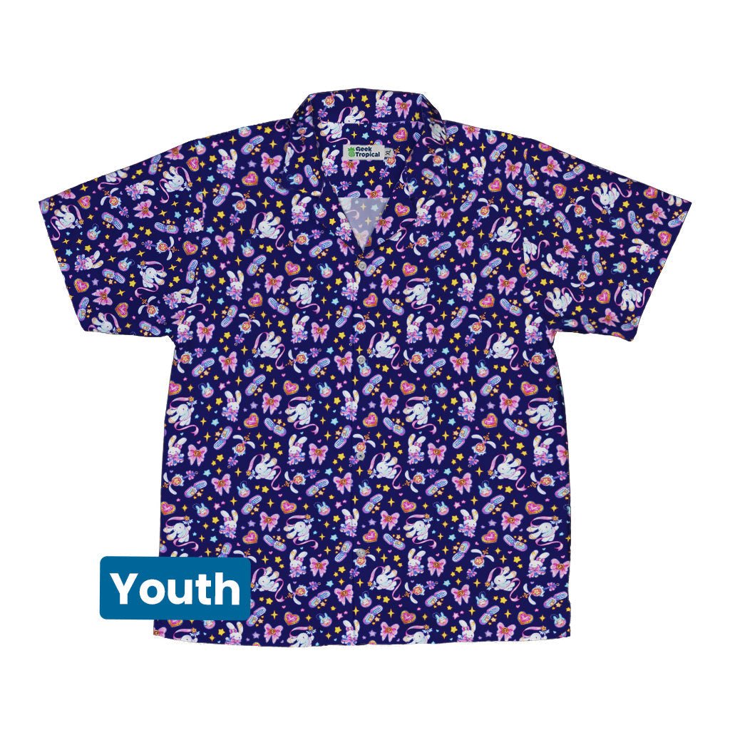 Magical Bunny Evolution Night Youth Hawaiian Shirt Geek Nerd animal patterns anime Design by Ardi Tong