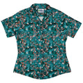 Mahjong Tiles Pond Anime Curvy Button Up Shirt Geek Nerd Anime board game print Designs by Nathan