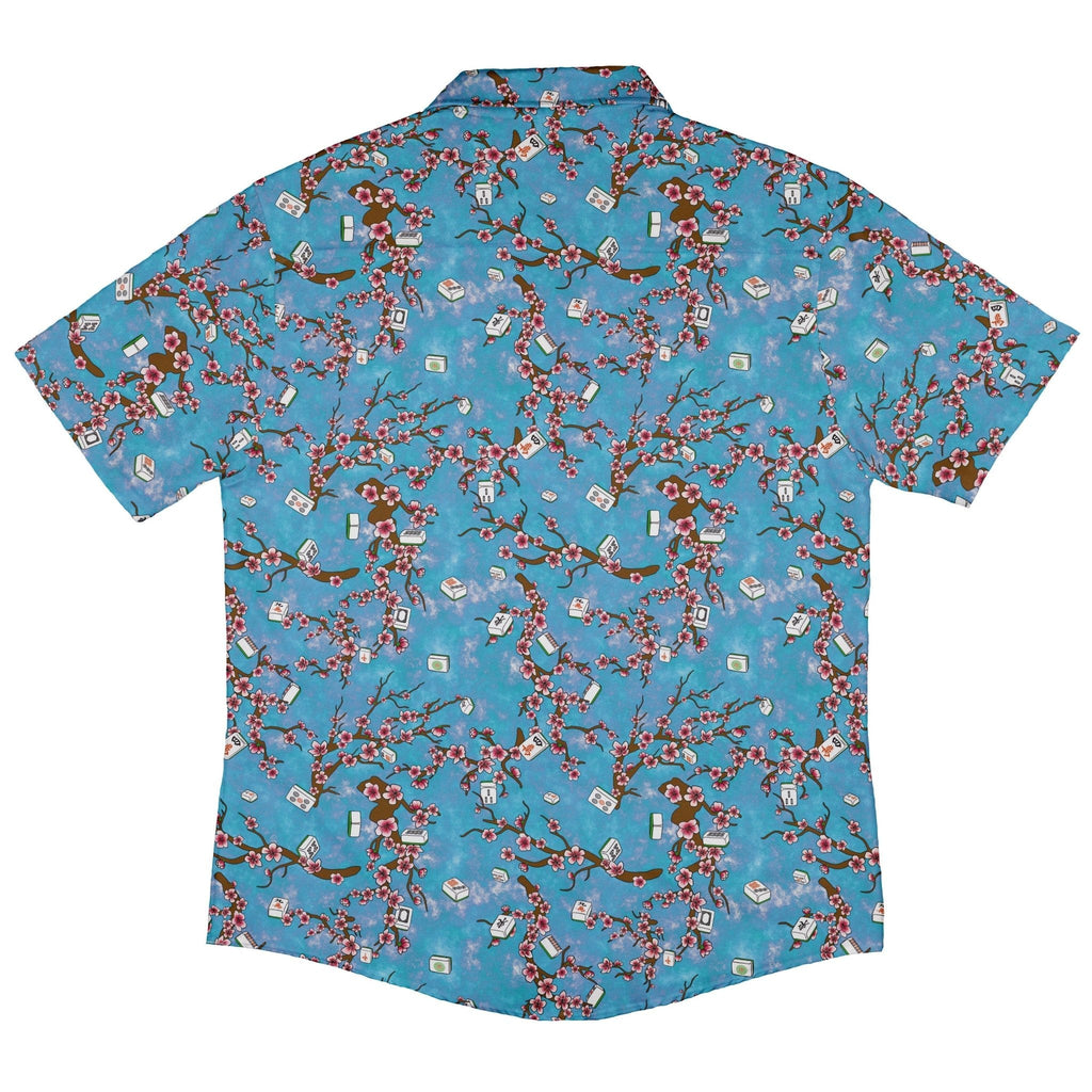 Mahjong Tiles Sunrise Anime Button Up Shirt - adult sizing - Anime - board game print