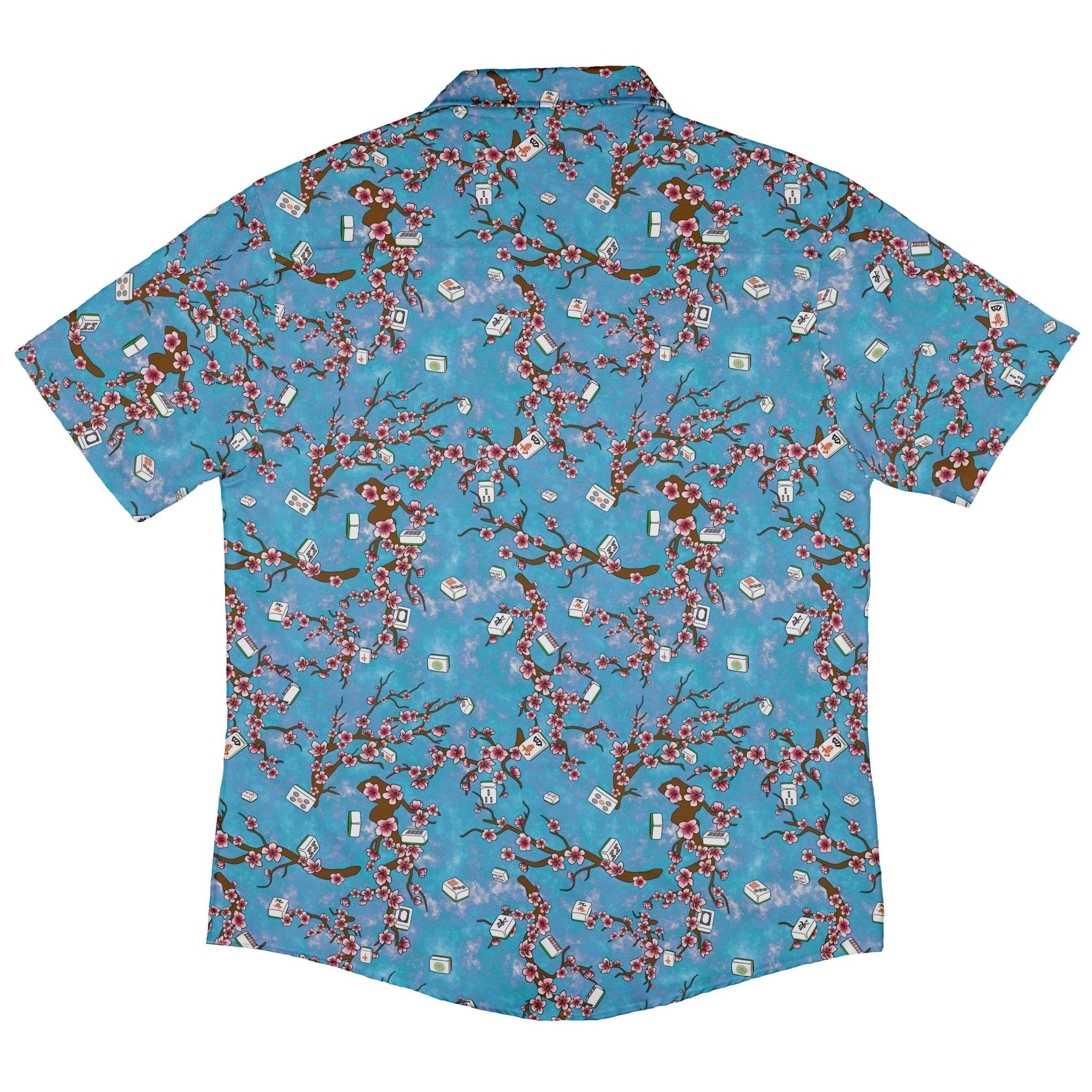 Mahjong Tiles Sunrise Anime Button Up Shirt - adult sizing - Anime - board game print
