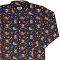 Maneki Cat Navy Long Sleeve Button Up Shirt Geek Nerd adult sizing animal patterns anime
