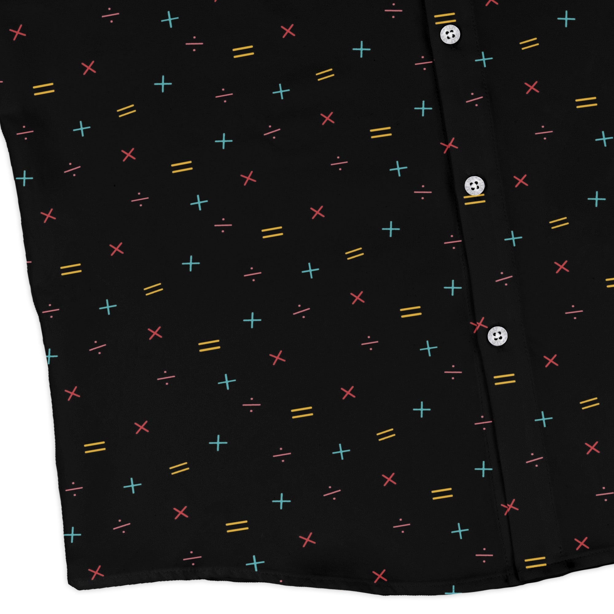 Math Symbols Black Long Sleeve Button Up Shirt Geek Nerd adult sizing FLOW DESC WRITING mathematics print