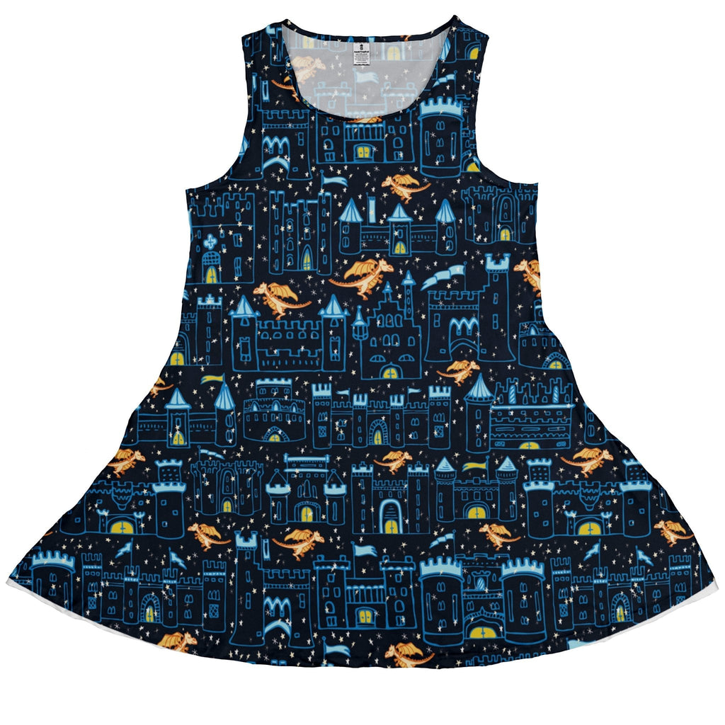 Medieval City Dragon Dress Geek Nerd Design by Zirkus Design fantasy prints lx - C