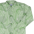 Micro Minimalist Leaves Long Sleeve Button Up Shirt Geek Nerd adult sizing Botany Print FLOW DESC WRITING