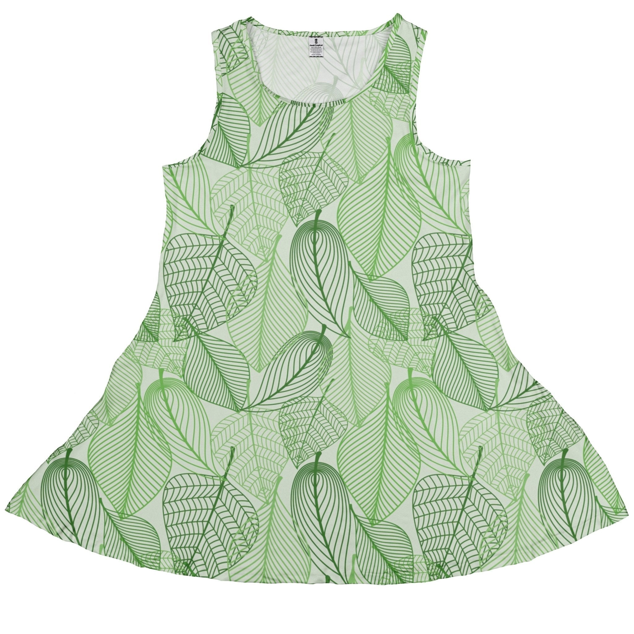 Micro Minimalist Leaves Dress Geek Nerd Botany Print lx - C Simple Patterns