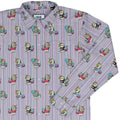 Moodicorn Rainbow Stripes Long Sleeve Button Up Shirt Geek Nerd adult sizing Design By Brigid Ashwood Fantasy Prints