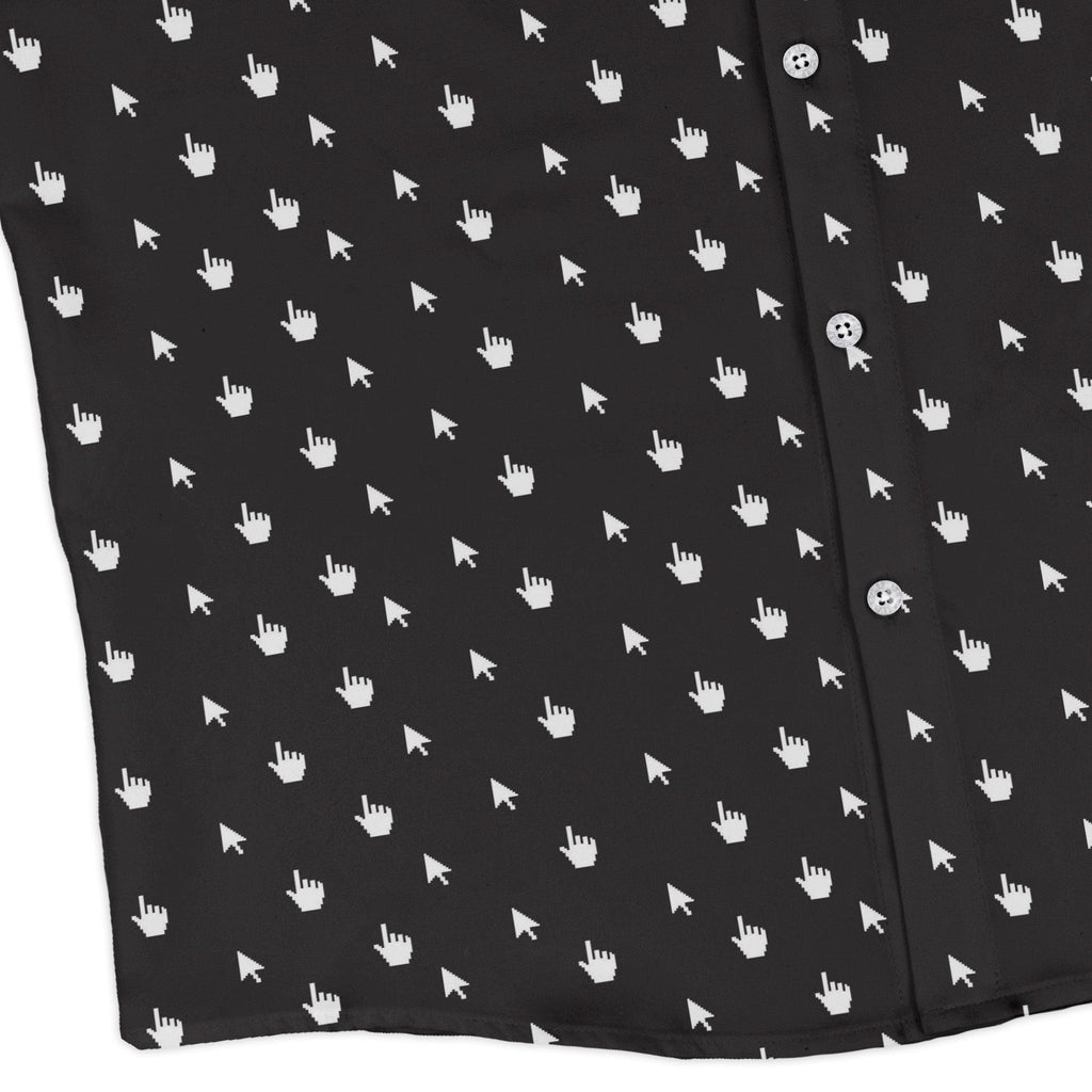 Mouse Pointers Cursor Long Sleeve Button Up Shirt Geek Nerd adult sizing computer print Design by Heather Davenport