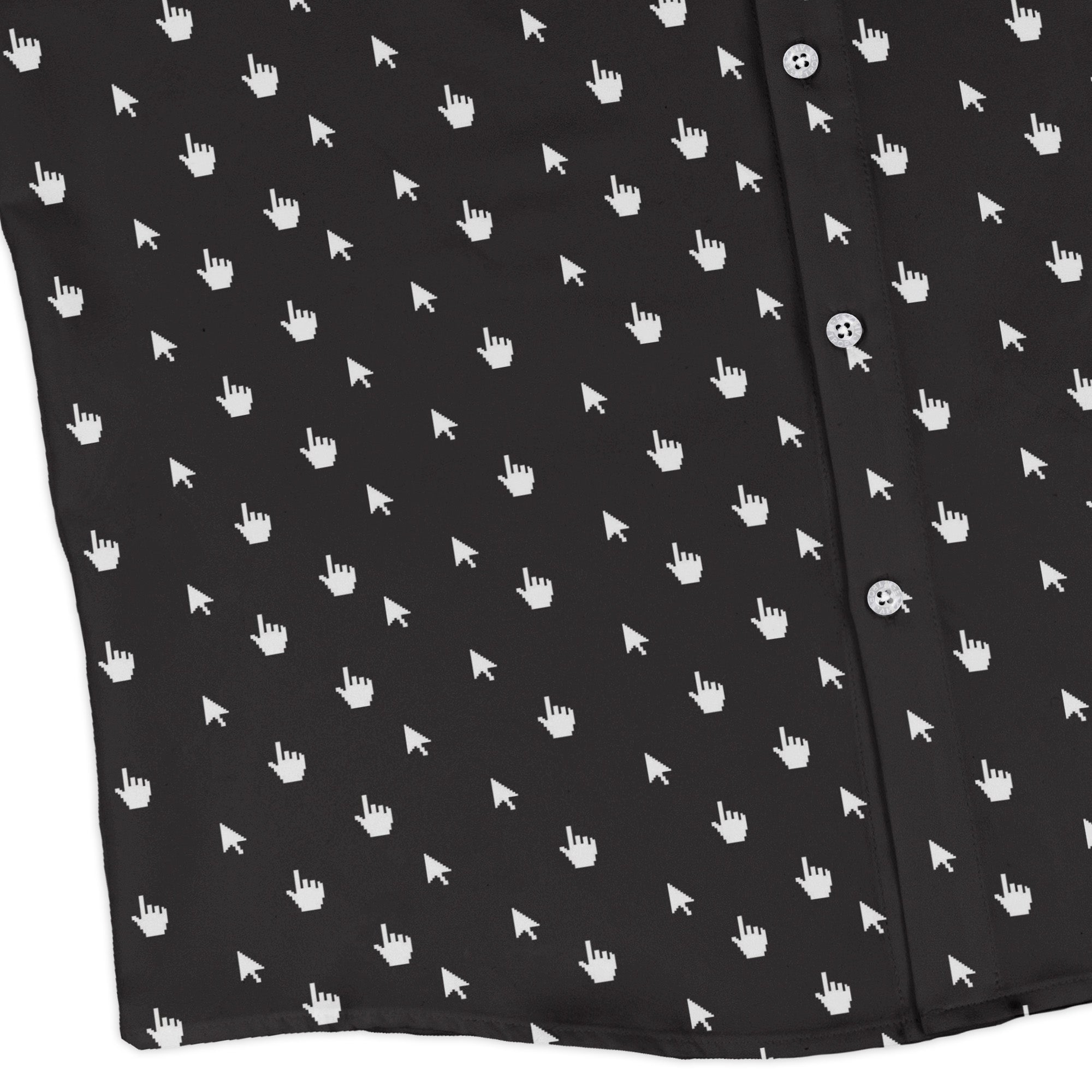 Mouse Pointers Cursor Long Sleeve Button Up Shirt Geek Nerd adult sizing computer print Design by Heather Davenport