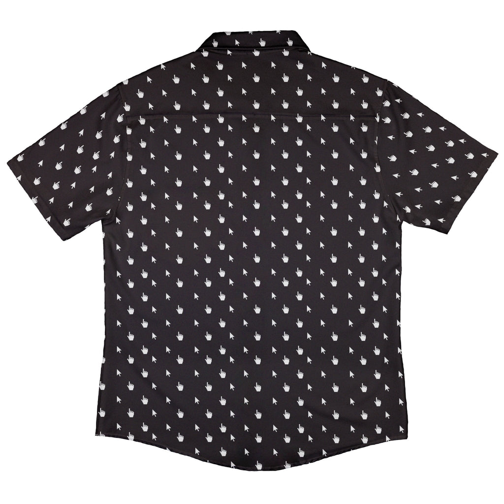 Mouse Pointers Cursor Button Up Shirt - adult sizing - computer print - Design by Heather Davenport