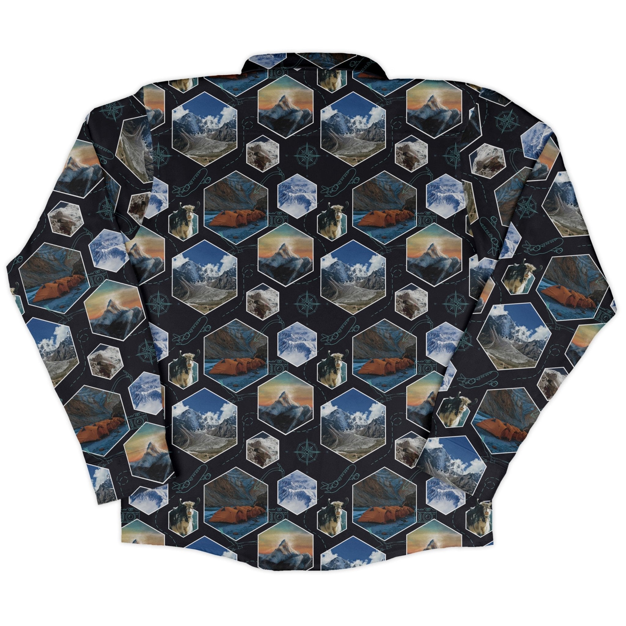 Mt Everest Wonder Long Sleeve Button Up Shirt Geek Nerd 0925 adult sizing All Adult Button Up Shirts