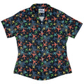 Multi Colored Airplanes on Blue Curvy Button Up Shirt Geek Nerd aviation print women