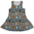 Murder Mystery Board Game Dress Geek Nerd board game print Designs by Nathan lx - C