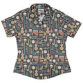 Musical Instruments Curvy Button Up Shirt Geek Nerd music print women