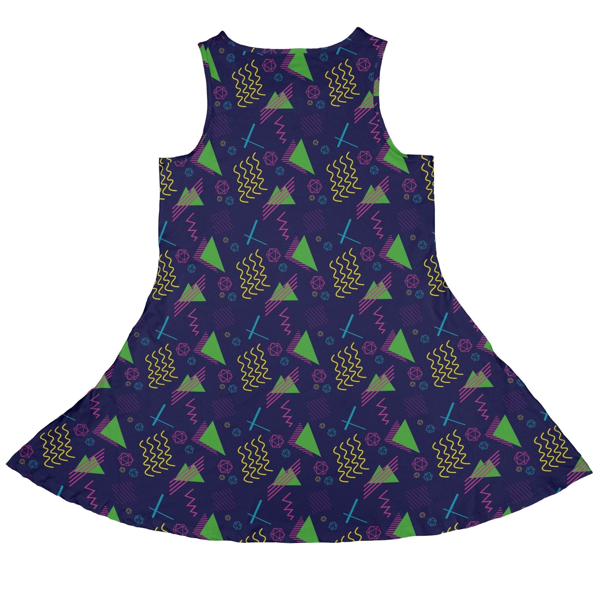 Neon Retro Dice Dress Geek Nerd Design by Heather Davenport dnd & rpg print lx - C