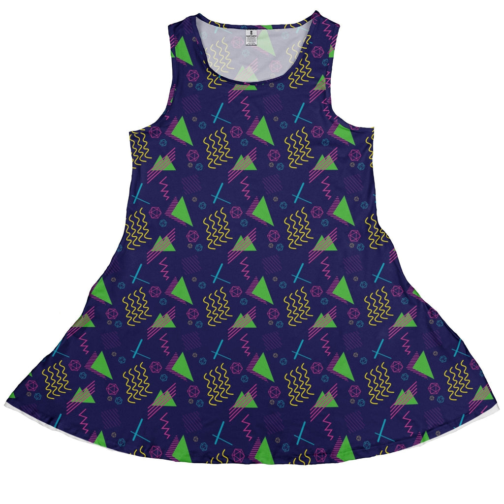 Neon Retro Dice Dress Geek Nerd Design by Heather Davenport dnd & rpg print lx - C