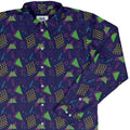 Neon Retro Dice Long Sleeve Button Up Shirt Geek Nerd adult sizing Design by Heather Davenport dnd & rpg print