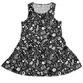 Nerdy Doodles Black Dress Geek Nerd board game print Design by Zirkus Design dnd & rpg print