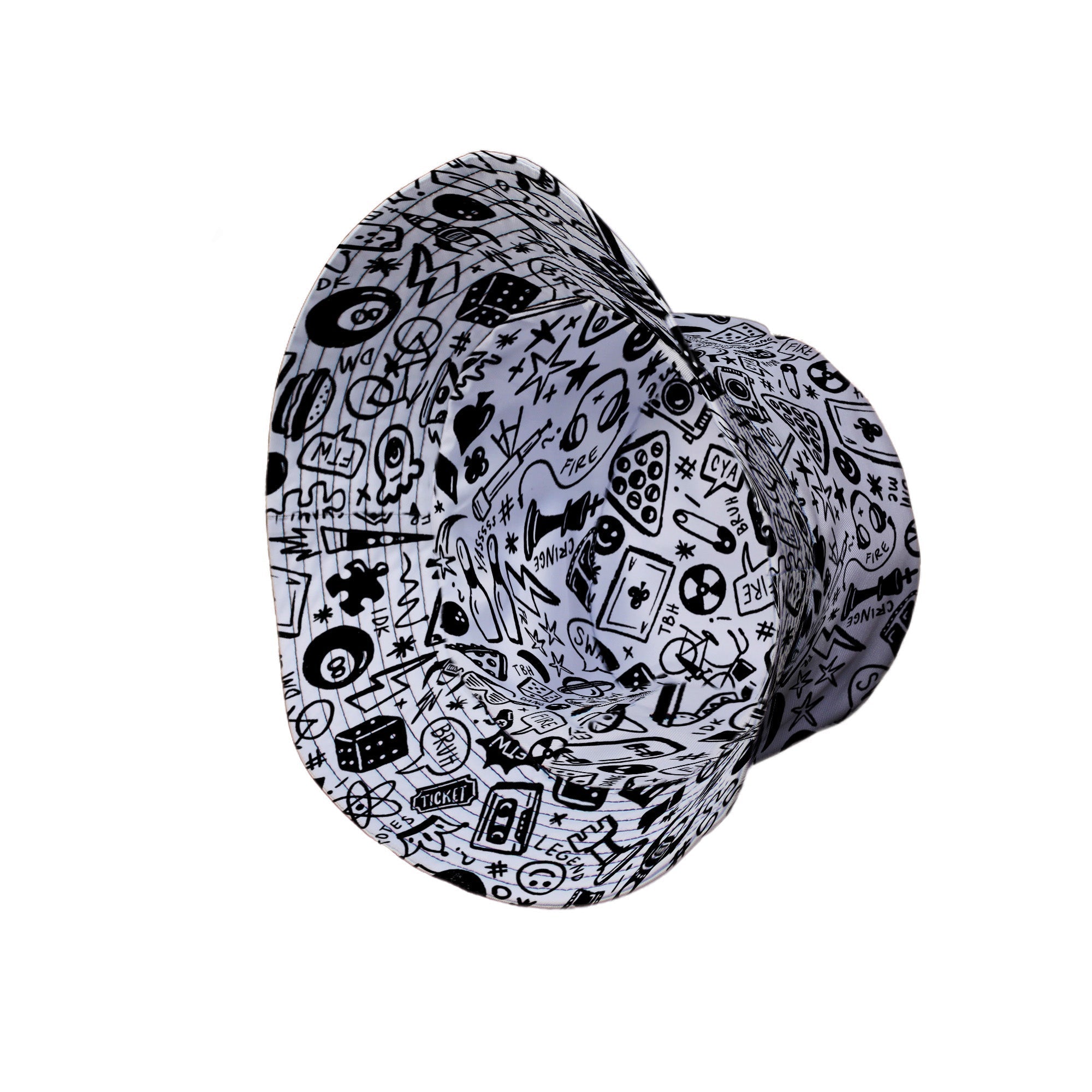 Nerdy Doodles Swag Bucket Hat Geek Nerd board game print Design by Zirkus Design dnd & rpg print
