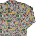 Nerdy Toys Long Sleeve Button Up Shirt Geek Nerd adult sizing board game print Design by Zirkus Design