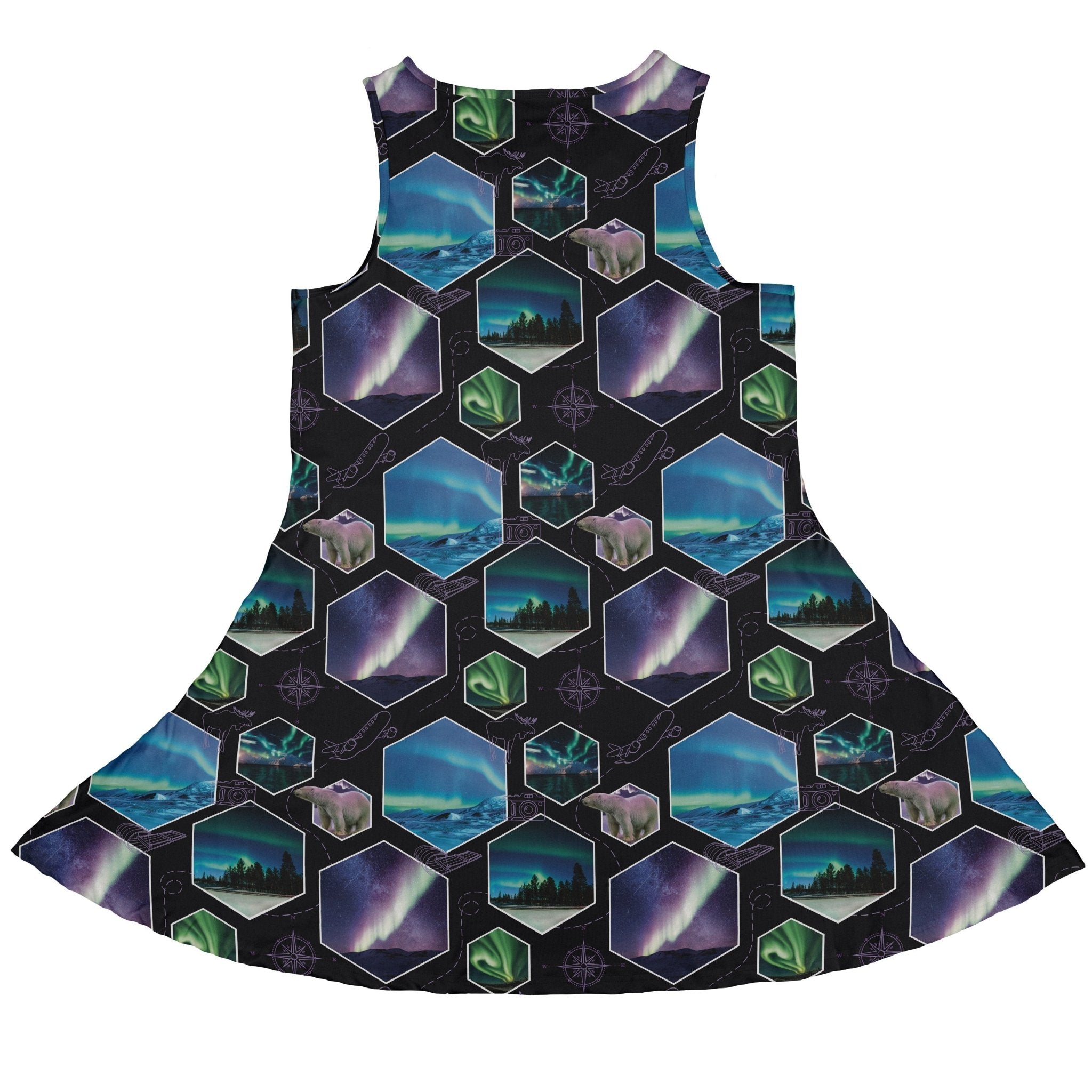 Northern Lights Wonder Dress Geek Nerd 0925 Botany Print Designs by Nathan