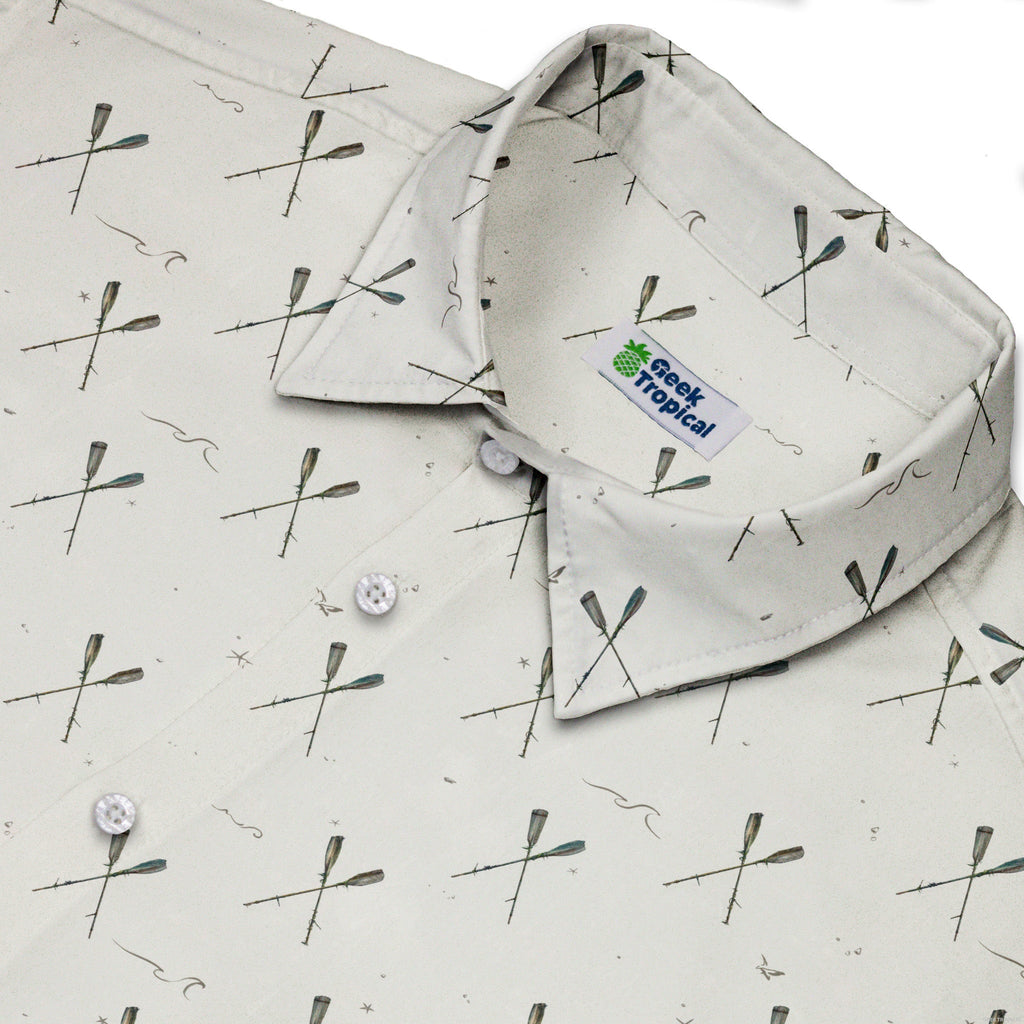Oar Cross Button Up Shirt Geek Nerd adult sizing Design by Vlad Mel Marine biology
