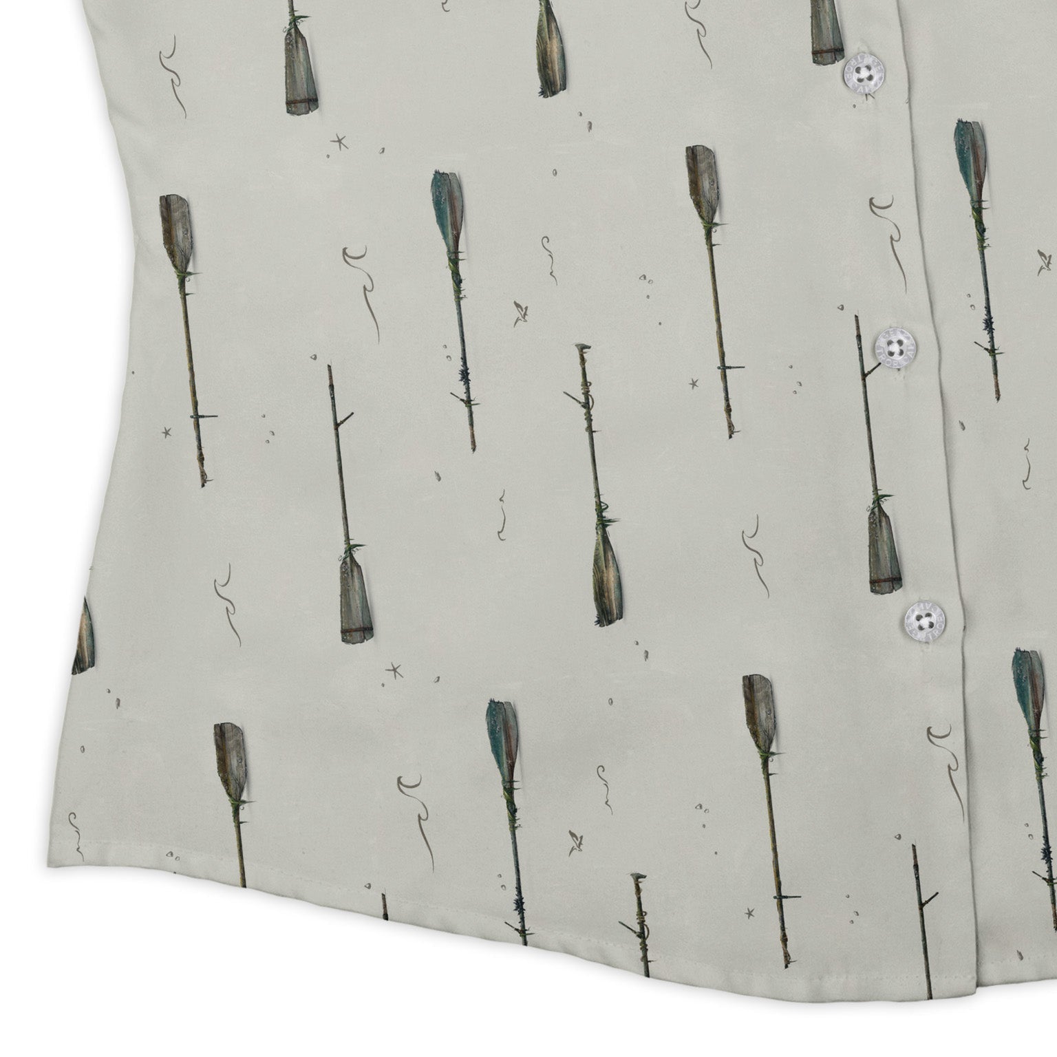 Oars Rowing Curvy Button Up Shirt Geek Nerd Design by Vlad Mel Marine biology q4