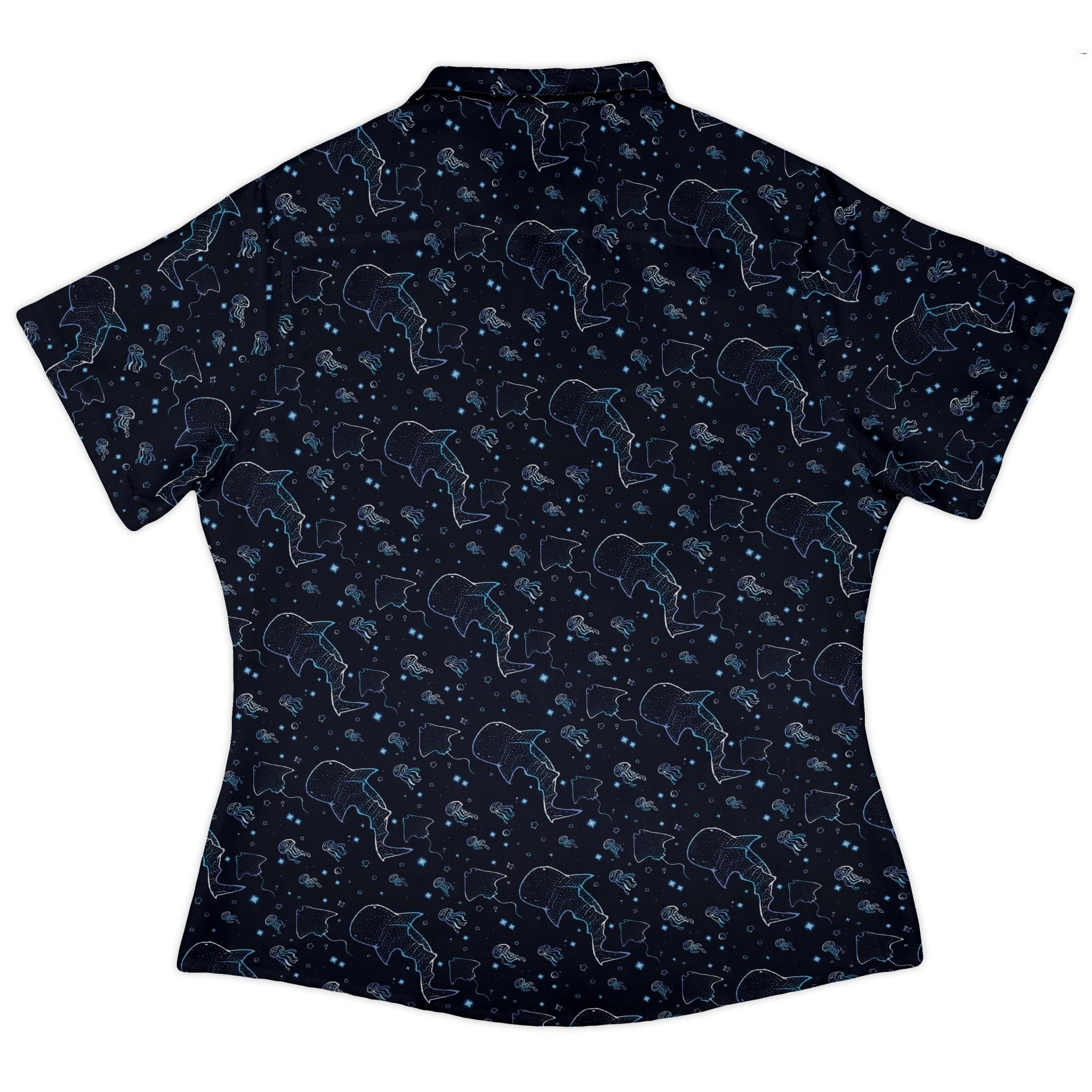 Ocean Giants Curvy Button Up Shirt Geek Nerd animal patterns Design by Ardi Tong marine biology