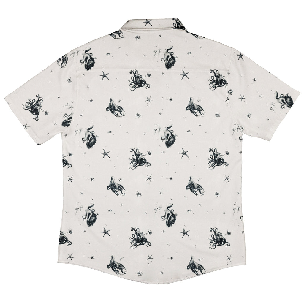 Octopus Button Up Shirt Geek Nerd adult sizing Design by Vlad Mel Marine biology