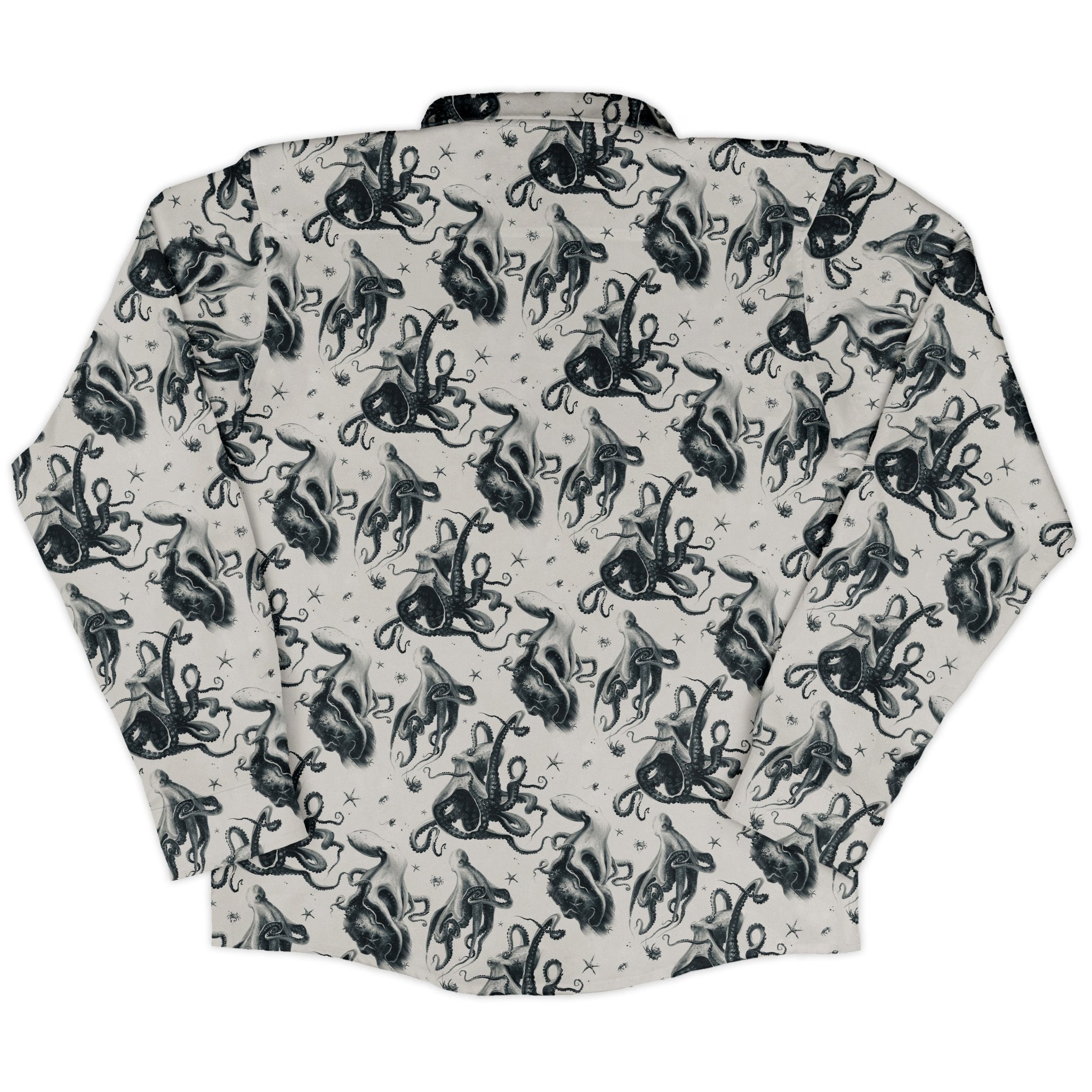 Octopus Crunch Long Sleeve Button Up Shirt Geek Nerd adult sizing Design by Vlad Mel FLOW DESC WRITING