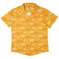Orange Dinosaur Bones Button Up Shirt - adult sizing - dinosaur print -